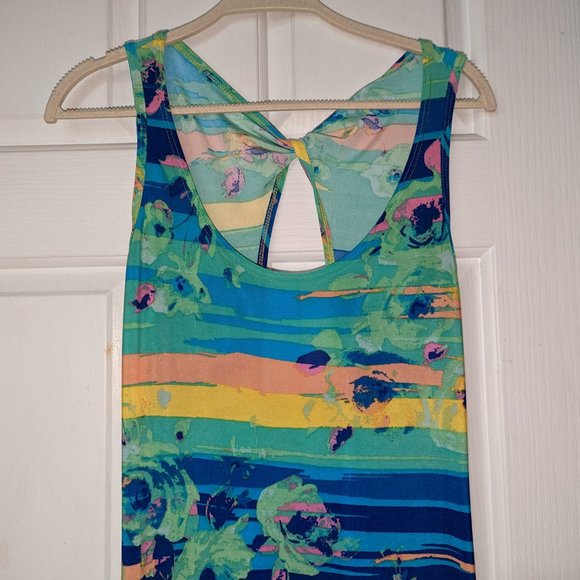 Pretty Young Thing Maxi Summer Dress Blue Sunset Floral Size S - EUC! - Picture 8 of 13